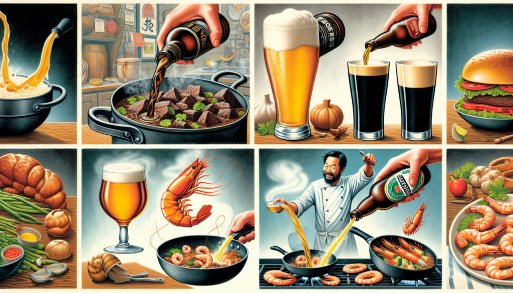 Illustration of cooking with beer