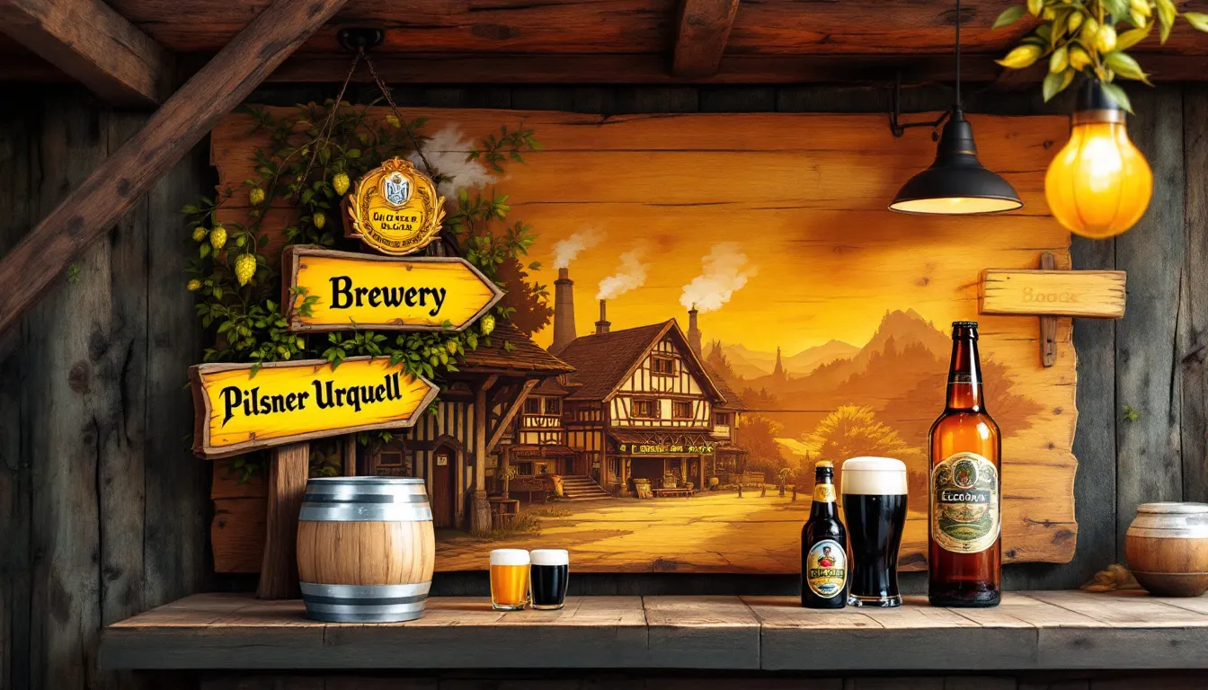A selection of different lager styles including pilsners and bocks.